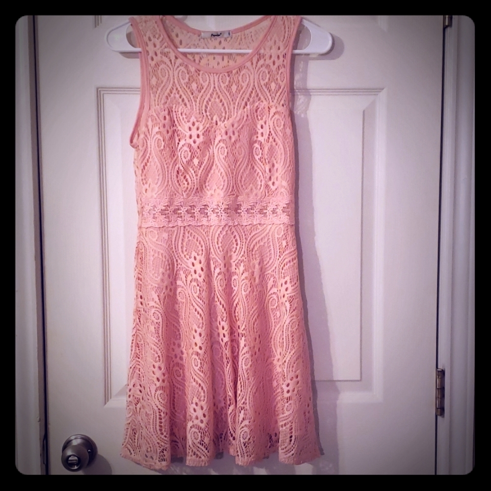 Pink lace dress